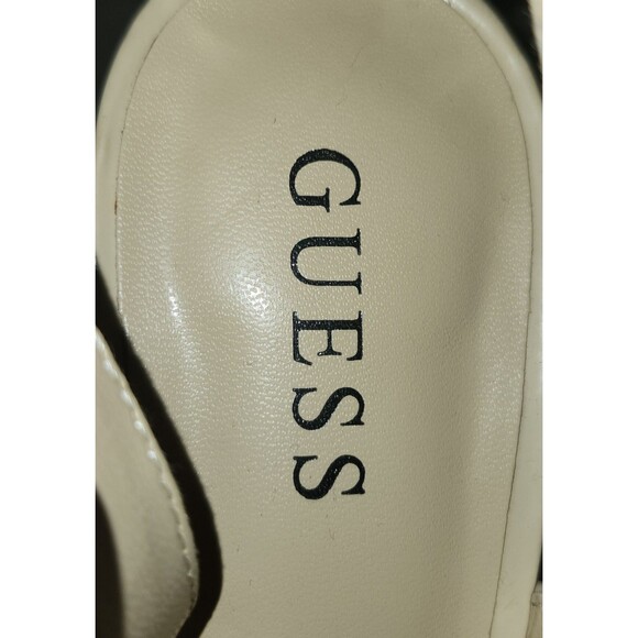Guess Nude Glitter And Lace Sling Back Peep Toe,5 Inch Stiletto Heel Size 8.5 - Picture 6 of 6